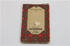 1926 'Macgregor Rule & Scorebook' Red Tartan Booklet