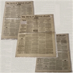 Three (3) 1846-1847  North of Scotland Gazette Newspapers w/Various Silver Cup, Gold Medal Results & other Content