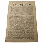 Three (3) 1887-1889 Glasgow Herald/The Spectator Newspapers/Booklets w/Various Golf Content