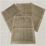 Four (4) 1873 The Edinburgh Evening Courant Newspapers w/Various Golf Content