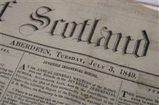 Three (3) 1849-1864 North of Scotland/The Scotsman Newspapers w/Various Aberdeen & other Content