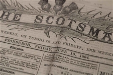 Three (3) 1849-1864 North of Scotland/The Scotsman Newspapers w/Various Aberdeen & other Content
