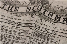 Three (3) 1849-1864 North of Scotland/The Scotsman Newspapers w/Various Aberdeen & other Content