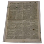 Three (3) 1817-1822 Edinburgh/Caledonian Newspapers w/Various Medal Results, Thistle GC & other Content
