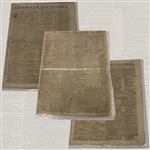 Three (3) 1813-1814 Edinburgh Newspapers w/Various St Andrews Silver Cub, Medal Results & other Content