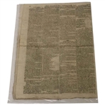 Three (3) 1813-1814 Edinburgh Newspapers w/Various St Andrews Silver Cub, Medal Results & other Content