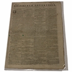 Three (3) 1813-1814 Edinburgh Newspapers w/Various St Andrews Silver Cub, Medal Results & other Content