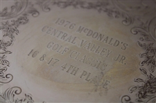 Bobby Clampett's 1976 Mcdonalds Central Valley Jr. Golf Classic 16 &17 4th Place Silver Tray