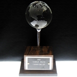 Bobby Clampett's 1983 World Mixed Championship w/Betsy King Glass Globe Trophy