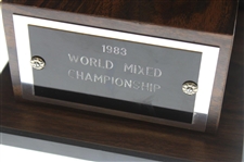Bobby Clampett's 1983 World Mixed Championship w/Betsy King Glass Globe Trophy