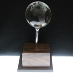 Bobby Clampett's 1983 World Mixed Championship w/Betsy King Glass Globe Trophy