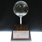 Bobby Clampett's 1983 World Mixed Championship w/Betsy King Glass Globe Trophy