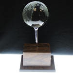 Bobby Clampett's 1983 World Mixed Championship w/Betsy King Glass Globe Trophy
