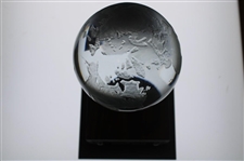 Bobby Clampett's 1983 World Mixed Championship w/Betsy King Glass Globe Trophy
