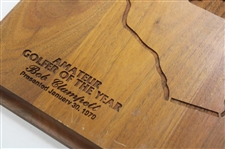 Bobby Clampett's 1979 California Golf Writers Amateur Golfer Of The Year Wooden Plaque