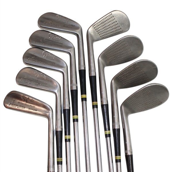 Geo Nicoll Pin Splitter Irons Stainless Steel Levenlife Scotland Howitzer 2,3,4,5,6,7,7X Original Red Leather