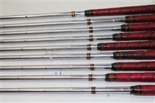 Geo Nicoll Pin Splitter Irons Stainless Steel Levenlife Scotland Howitzer 2,3,4,5,6,7,7X Original Red Leather
