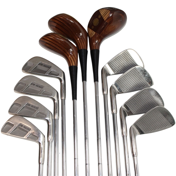 Set Of Woods & Irons C. 1985 Wood Driver 3-5 Woods 3,4,5,6,7,8,9,Pw Ps 5000