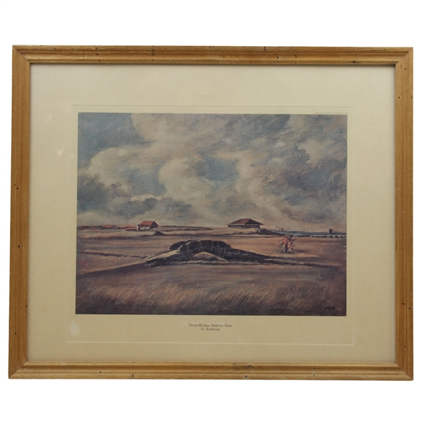 1970 Swilcan Bridge at St. Andrews Print - Framed