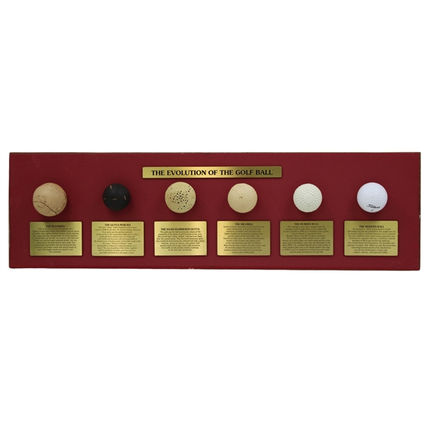 The Evolution of the Golf Ball Matted Display - Feathery, Gutta-Percha & others