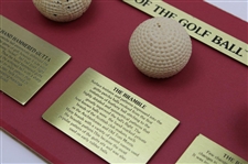 'The Evolution of the Golf Ball' Matted Display - Feathery, Gutta-Percha & others
