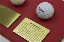 'The Evolution of the Golf Ball' Matted Display - Feathery, Gutta-Percha & others