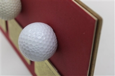 'The Evolution of the Golf Ball' Matted Display - Feathery, Gutta-Percha & others