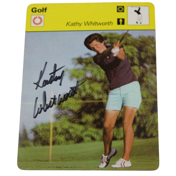 Kathy Whitworth Signed 1980 Sportscaster Oversize Card JSA #AI45760