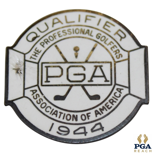 1944 PGA Championship at Manito G&CC Contestant Badge - Bob Hamilton Winner
