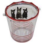 Vintage Three Canny Scots Glass Decanter & Ice Bucket w/Four (4) Golf Bag Cups