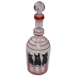 Vintage Three Canny Scots Glass Decanter & Ice Bucket w/Four (4) Golf Bag Cups