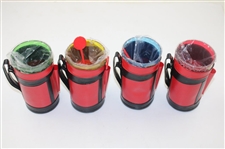 Vintage Three Canny Scots Glass Decanter & Ice Bucket w/Four (4) Golf Bag Cups