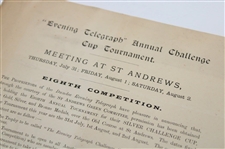 1902 Evening Telegraph Annual Challenge Cup Tournament At St. Andrews Information Page