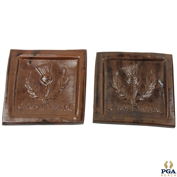 Two (2) J. McEwan Ceramic Coasters