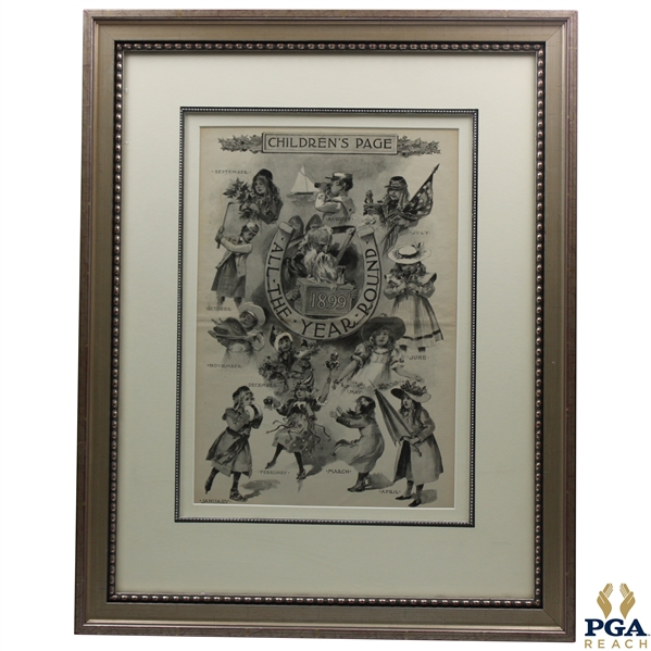 1899 Childrens Page All The Year Round Framed Display