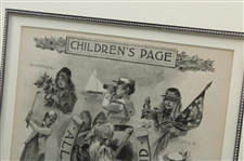 1899 Children's Page All The Year Round Framed Display
