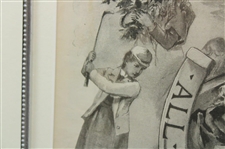 1899 Children's Page All The Year Round Framed Display