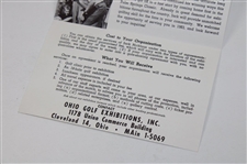 c.1962 Jack Nicklaus Ohio Golf Exhibition Information Card Feat US Open Win