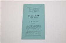 Four (4) 1950's Fixtures Booklets - Rathmore, Porstewart, Ballycastle & Castlerock
