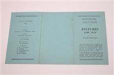 Four (4) 1950's Fixtures Booklets - Rathmore, Porstewart, Ballycastle & Castlerock