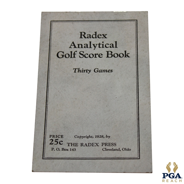1928 Radex Analytical Golf Score Book Thirty Games by The Radax Press
