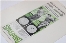Five (5) Spalding 1947-1954 Magazine Golf Ball & Golf Club Ads