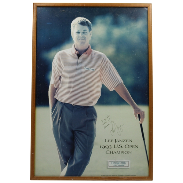 Lee Janzen Signed Cross Creek Pro Collection Poster Framed with Inscription JSA ALOA