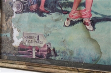 Lewd Golfer Girl Teeing Off with Onlookers - Framed