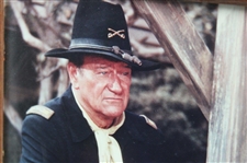 Actor John Wayne in Union Soldier Uniform - Framed