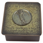 1953 EES Tri Post Tourney Baden Baden Championship Team Bronzed Cigarette Box - May 8th