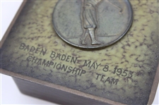 1953 EES Tri Post Tourney Baden Baden Championship Team Bronzed Cigarette Box - May 8th