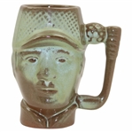 Unique c.1970s Porcelain Bramble Golf Ball Handled Golfer Mug