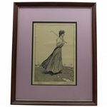 1906 Art Supplement The Seven Ages Of Women #2 School Days Drawn by Charles Gibson - Framed