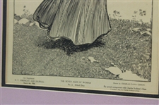 1906 Art Supplement The Seven Ages Of Women #2 School Days Drawn by Charles Gibson - Framed